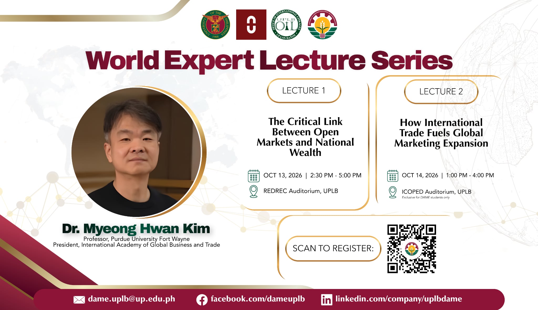 DAME Welcomes Dr. Myeong Hwan Kim to UPLB for a Week of Academic Activities